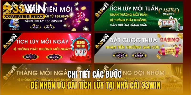 Chi tiết các bước để nhận ưu đãi tích lũy tại nhà cái 33WIN